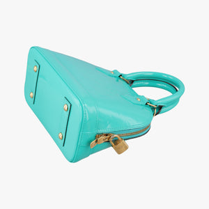 Pre-owned Louis Vuitton Alma BB Blue Lagon Vernis M91696 shoulderbag | stylenewstar