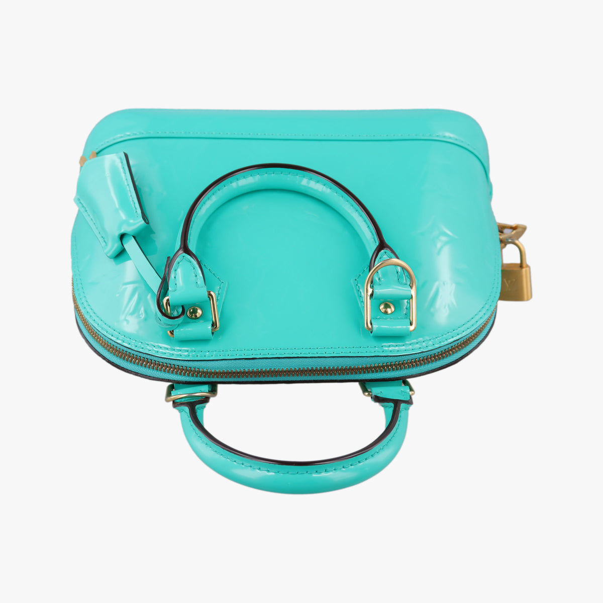 Pre-owned Louis Vuitton Alma BB Blue Lagon Vernis M91696 shoulderbag | stylenewstar