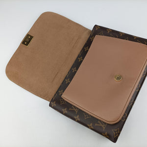 Pre-owned Louis Vuitton MARIGNAN brown×SESAME Monogram Canvas×calf leather M44544 shoulderbag | stylenewstar