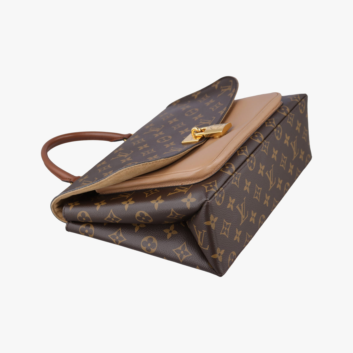Pre-owned Louis Vuitton MARIGNAN brown×SESAME Monogram Canvas×calf leather M44544 shoulderbag | stylenewstar