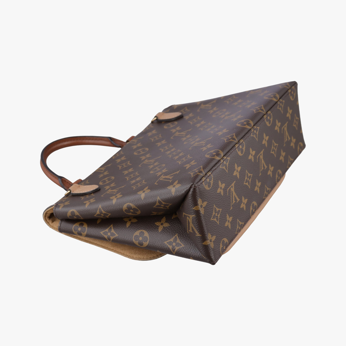 Pre-owned Louis Vuitton MARIGNAN brown×SESAME Monogram Canvas×calf leather M44544 shoulderbag | stylenewstar