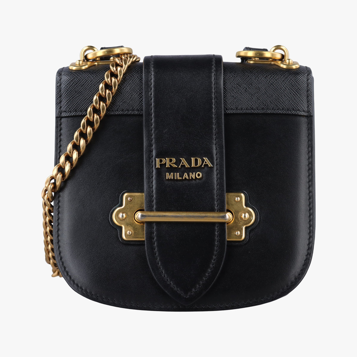 Secondhand Prada Pionniere Black leather 1BH056 shoulderbag | stylenewstar