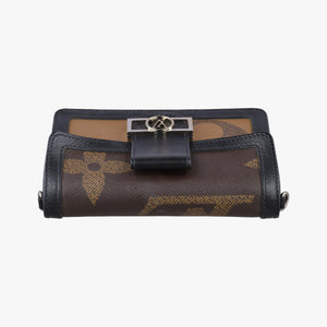 Pre-owned Louis Vuitton Dauphine brown×black Monogram Giant Canvas×calf leather M67696 bum bag/waist bag | stylenewstar