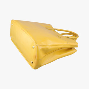 Pre-owned Prada Galleria Yellow Patent BN1874 shoulderbag | stylenewstar