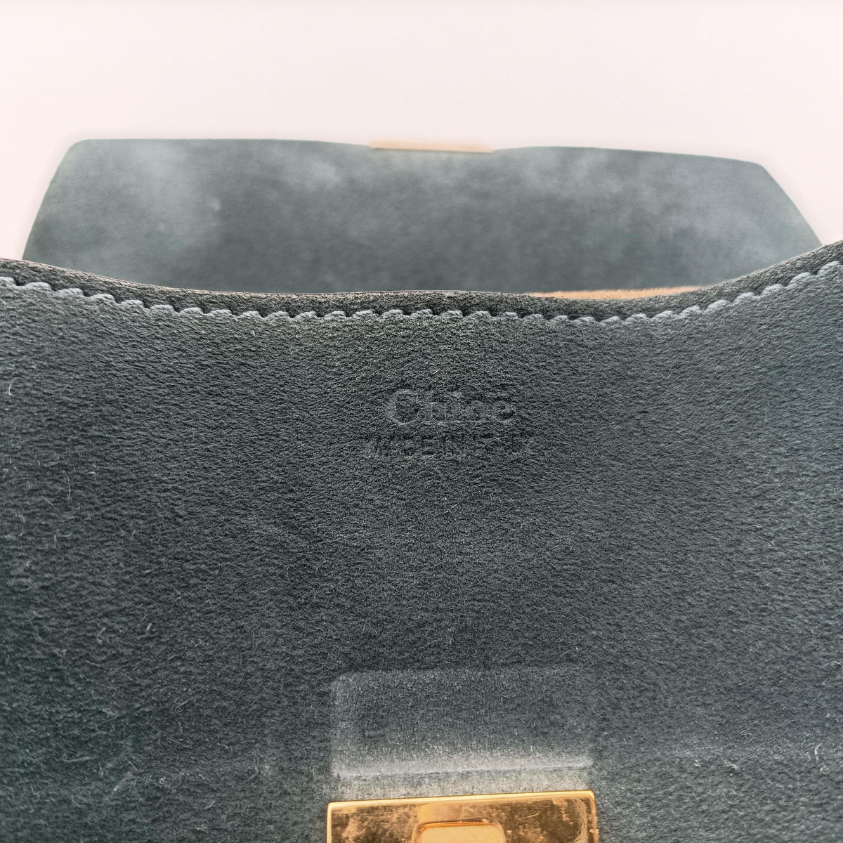 Secondhand Chloe DREW Blue Suede×Leather  shoulderbag | stylenewstar
