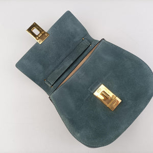 Secondhand Chloe DREW Blue Suede×Leather  shoulderbag | stylenewstar