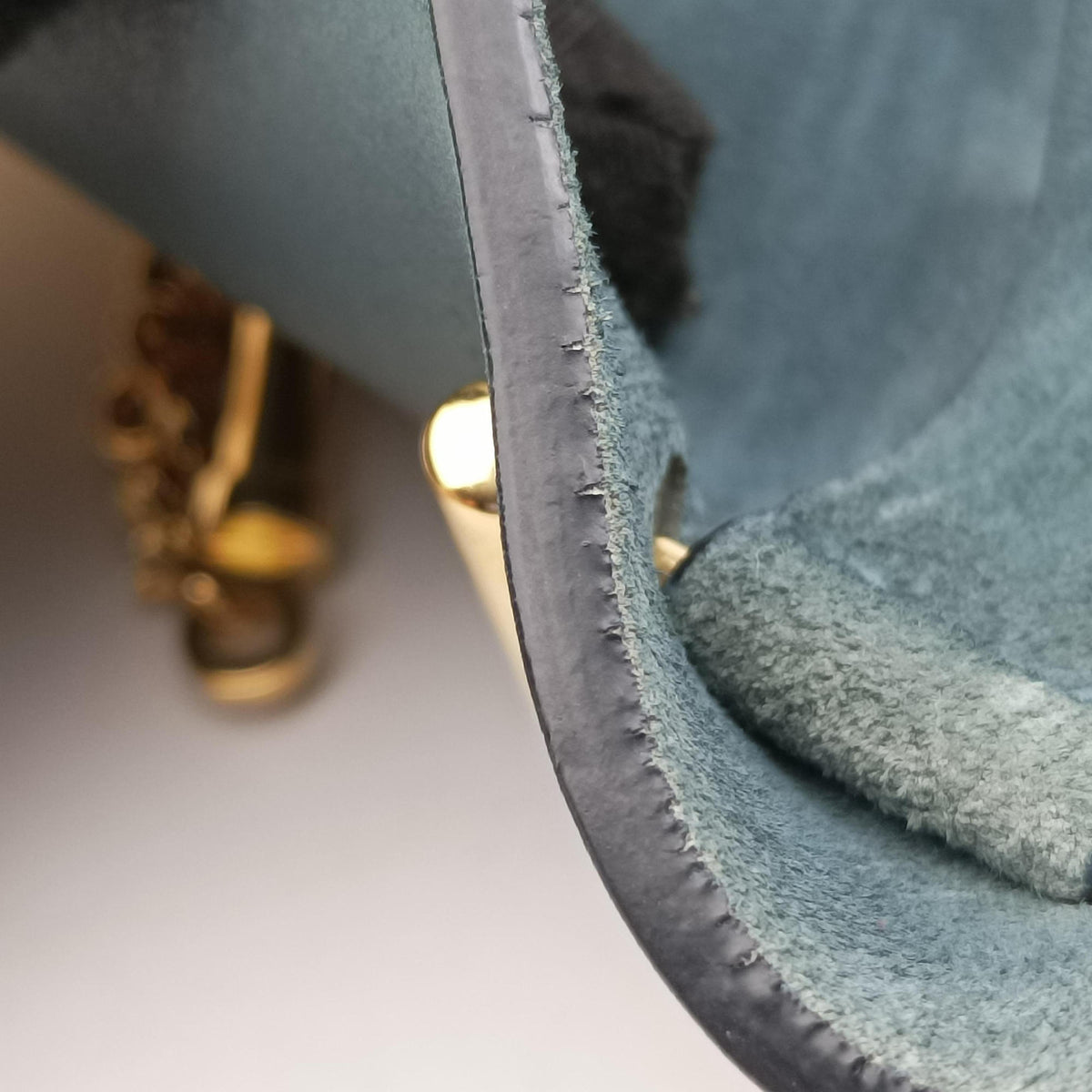 Secondhand Chloe DREW Blue Suede×Leather  shoulderbag | stylenewstar