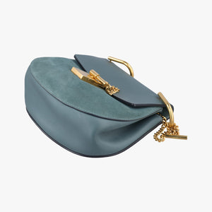 Secondhand Chloe DREW Blue Suede×Leather  shoulderbag | stylenewstar