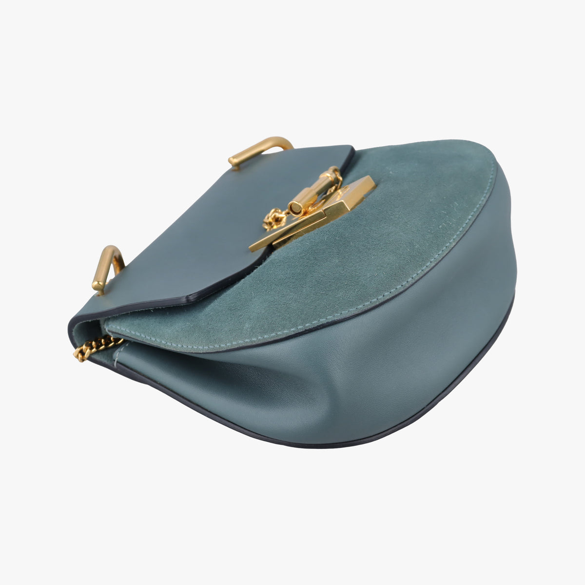 Secondhand Chloe DREW Blue Suede×Leather  shoulderbag | stylenewstar