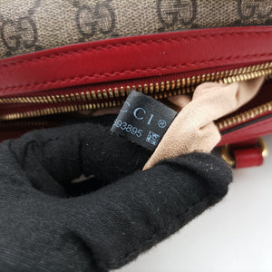 Secondhand Gucci GG SUPREME Heart Embroidered Beige x Multicolour PVC coated canvas×Leather 409529 shoulderbag | stylenewstar