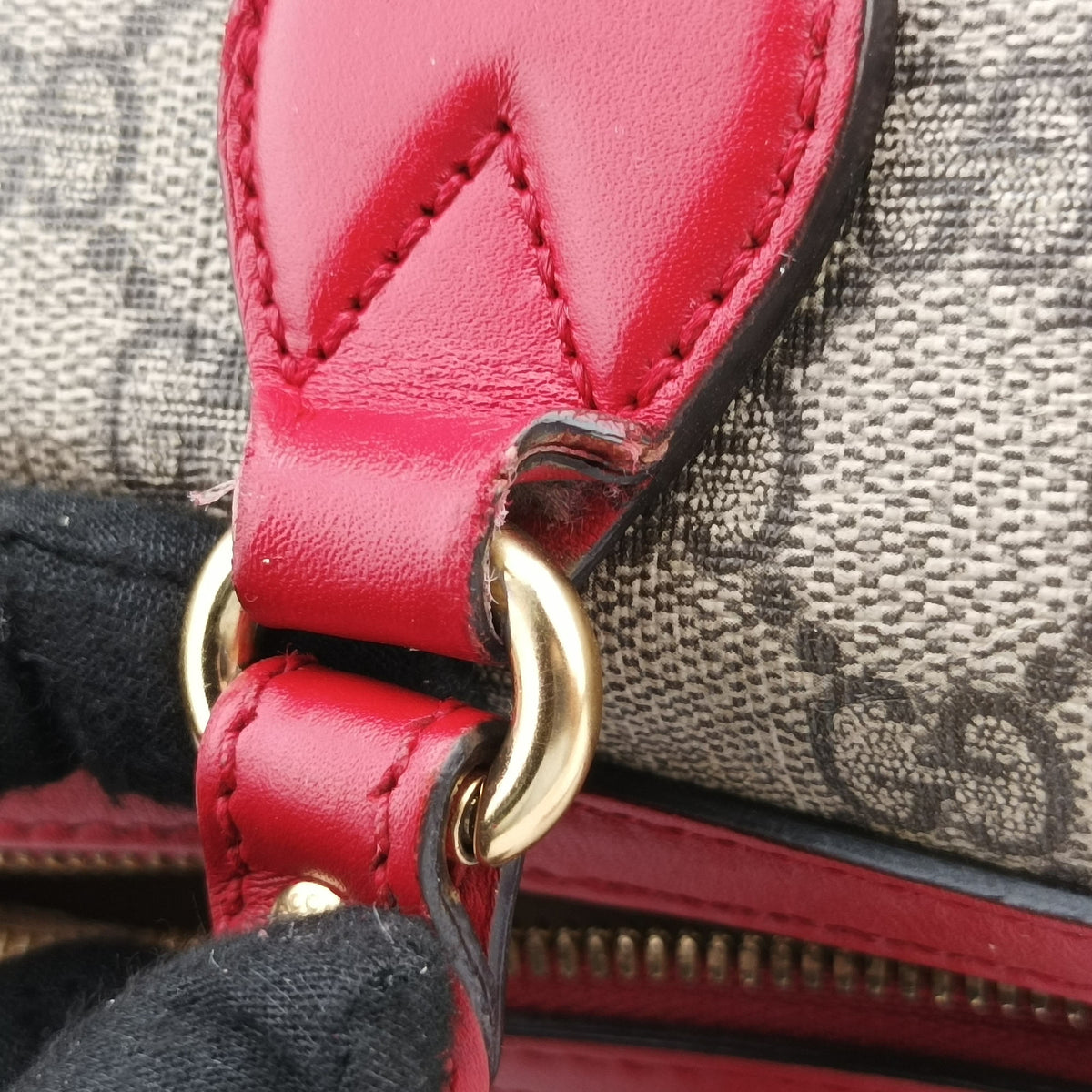 Secondhand Gucci GG SUPREME Heart Embroidered Beige x Multicolour PVC coated canvas×Leather 409529 shoulderbag | stylenewstar