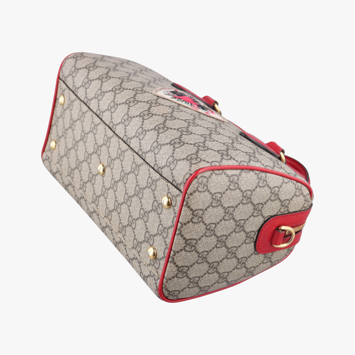 Secondhand Gucci GG SUPREME Heart Embroidered Beige x Multicolour PVC coated canvas×Leather 409529 shoulderbag | stylenewstar