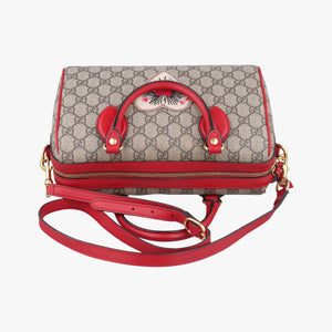 Secondhand Gucci GG SUPREME Heart Embroidered Beige x Multicolour PVC coated canvas×Leather 409529 shoulderbag | stylenewstar