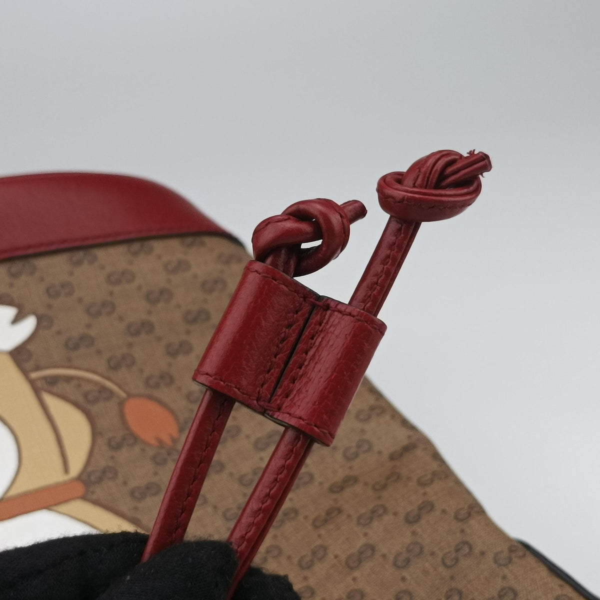 Pre-owned Gucci Doraemon collaboration Brown x red PVC coated canvas×Leather 655597 shoulderbag | stylenewstar