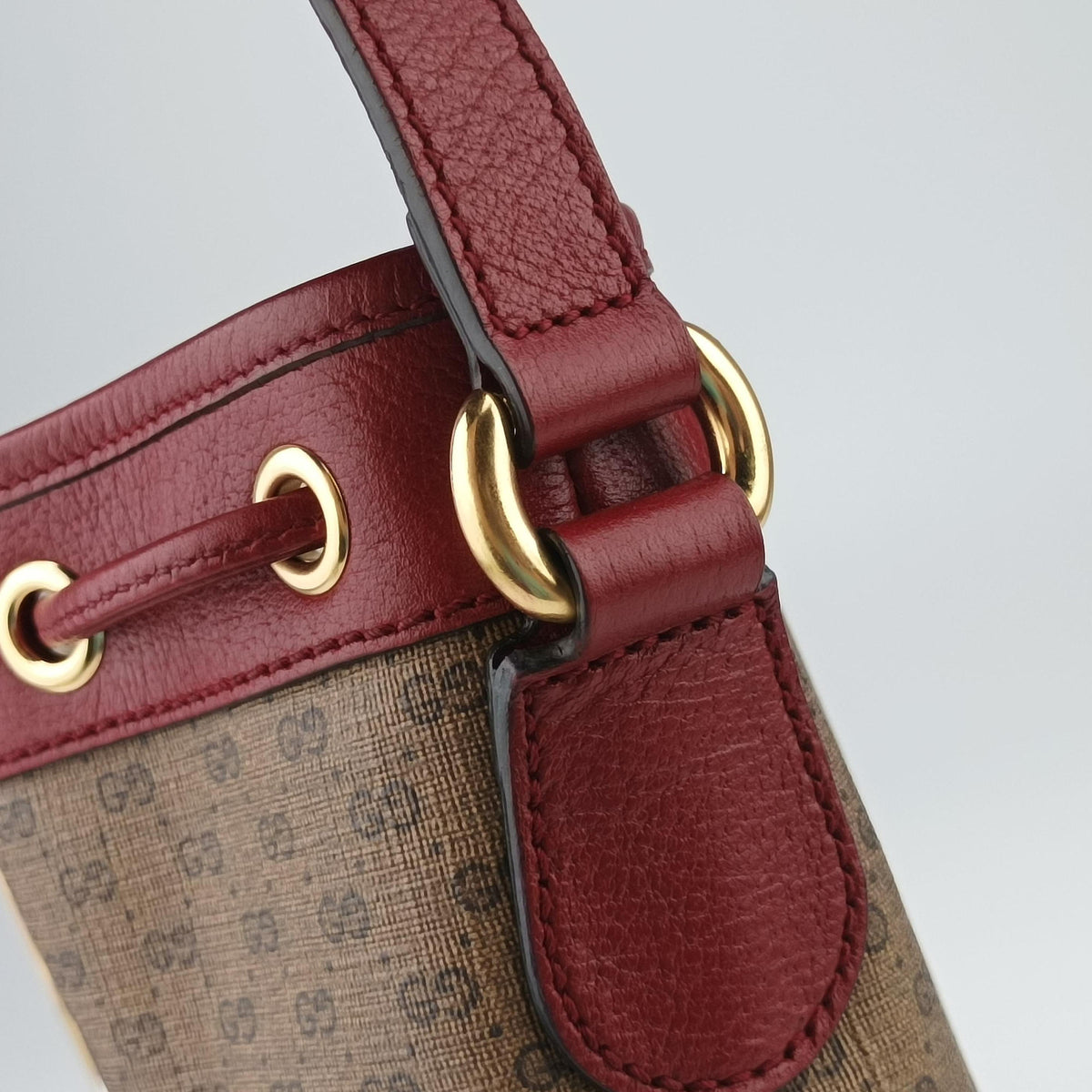 Pre-owned Gucci Doraemon collaboration Brown x red PVC coated canvas×Leather 655597 shoulderbag | stylenewstar