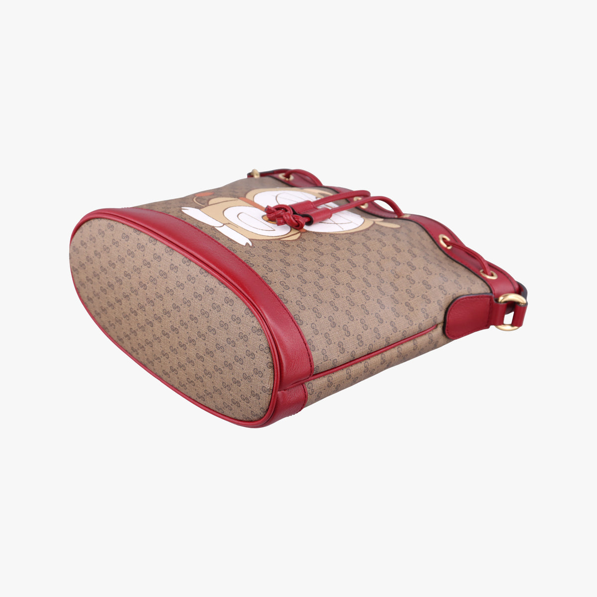 Pre-owned Gucci Doraemon collaboration Brown x red PVC coated canvas×Leather 655597 shoulderbag | stylenewstar