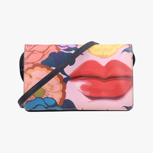 Secondhand Prada Lip print pink×Multicolour Saffiano Leather  shoulderbag | stylenewstar