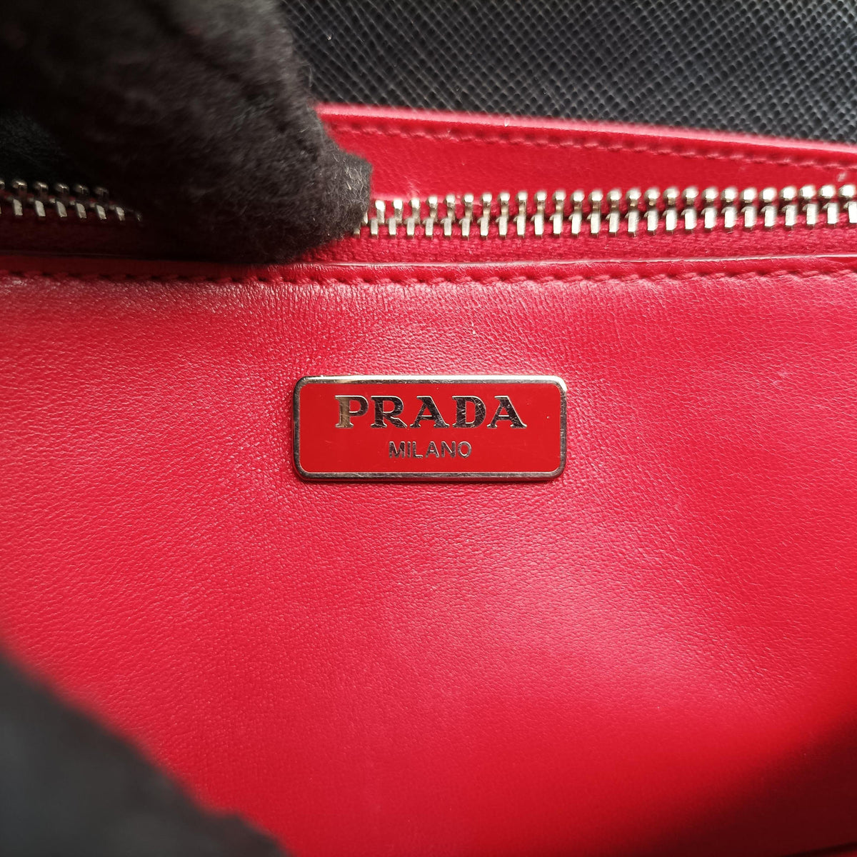 Secondhand Prada Lip print pink×Multicolour Saffiano Leather  shoulderbag | stylenewstar