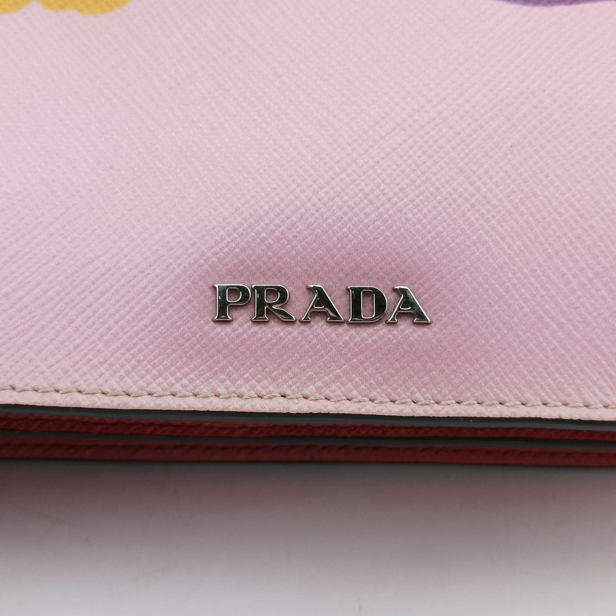 Secondhand Prada Lip print pink×Multicolour Saffiano Leather  shoulderbag | stylenewstar