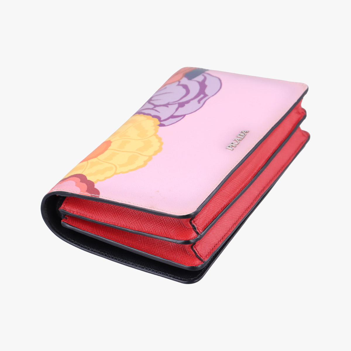 Secondhand Prada Lip print pink×Multicolour Saffiano Leather  shoulderbag | stylenewstar