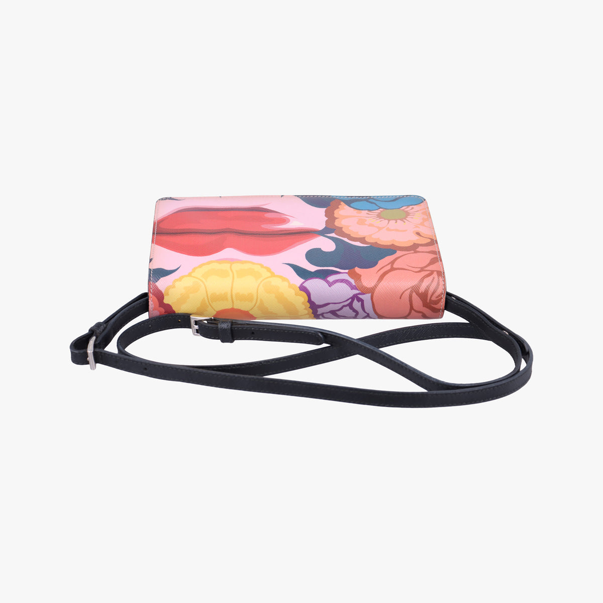 Secondhand Prada Lip print pink×Multicolour Saffiano Leather  shoulderbag | stylenewstar