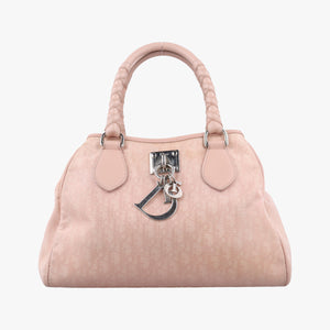 Pre-owned Christian Dior Lovely Pink Canvas × Leather  handbag | stylenewstar