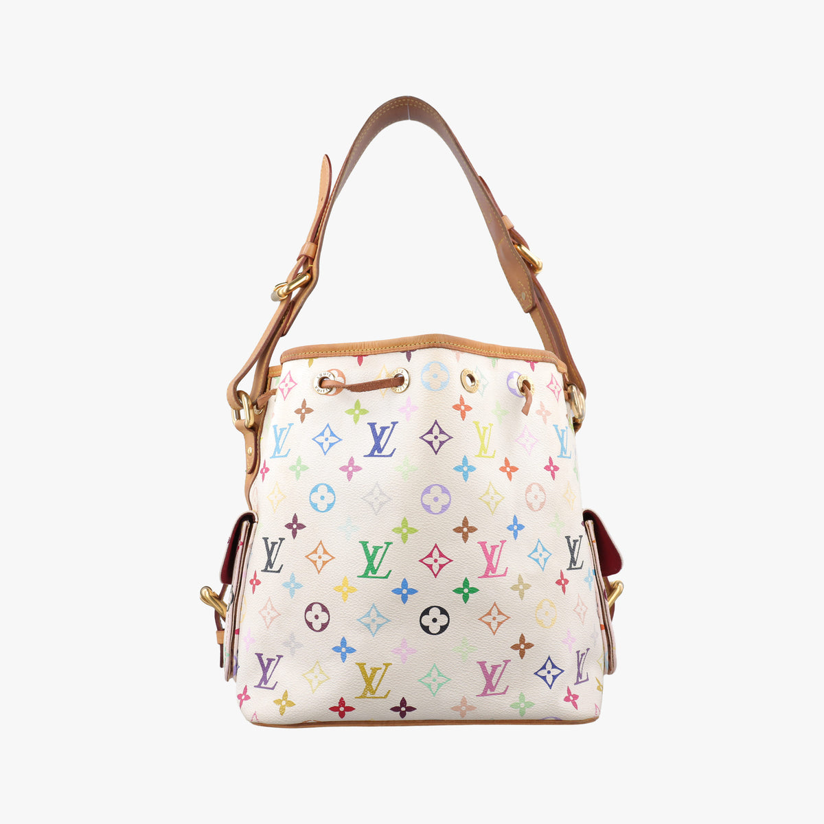Pre-owned Louis Vuitton Petit Noe white Monogram Multicolor M42229 shoulderbag | stylenewstar