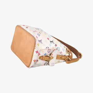 Pre-owned Louis Vuitton Petit Noe white Monogram Multicolor M42229 shoulderbag | stylenewstar