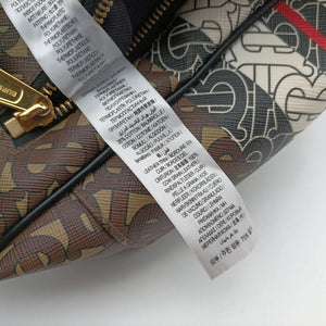 Pre-owned Burberry Monogram Stripe Brown×Multicolour PVC coated canvas x leather  bum bag/waist bag | stylenewstar