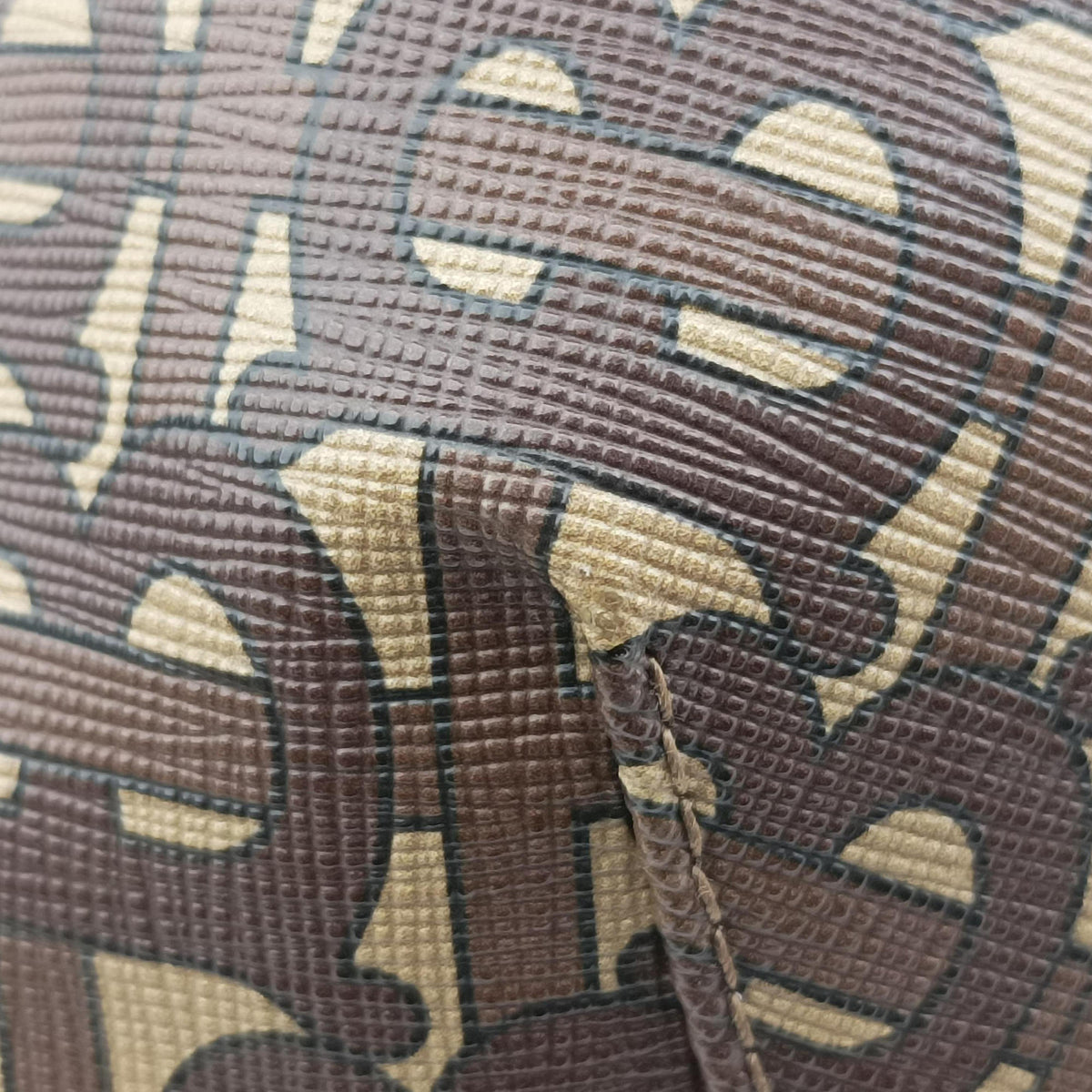 Pre-owned Burberry Monogram Stripe Brown×Multicolour PVC coated canvas x leather  bum bag/waist bag | stylenewstar