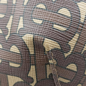 Pre-owned Burberry Monogram Stripe Brown×Multicolour PVC coated canvas x leather  bum bag/waist bag | stylenewstar