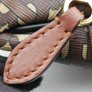 Pre-owned Burberry Monogram Stripe Brown×Multicolour PVC coated canvas x leather  bum bag/waist bag | stylenewstar