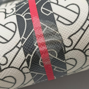 Pre-owned Burberry Monogram Stripe Brown×Multicolour PVC coated canvas x leather  bum bag/waist bag | stylenewstar