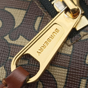 Pre-owned Burberry Monogram Stripe Brown×Multicolour PVC coated canvas x leather  bum bag/waist bag | stylenewstar
