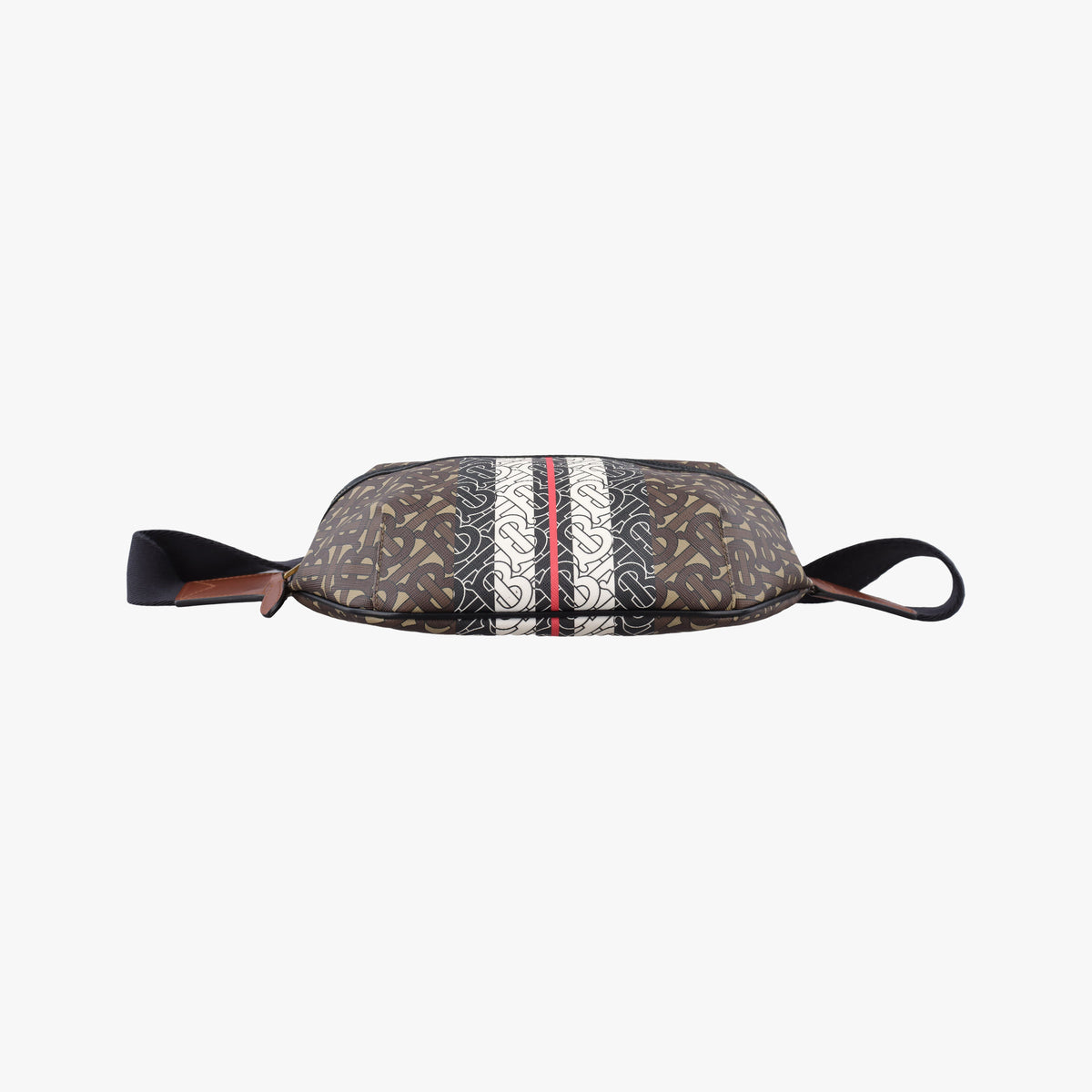 Pre-owned Burberry Monogram Stripe Brown×Multicolour PVC coated canvas x leather  bum bag/waist bag | stylenewstar