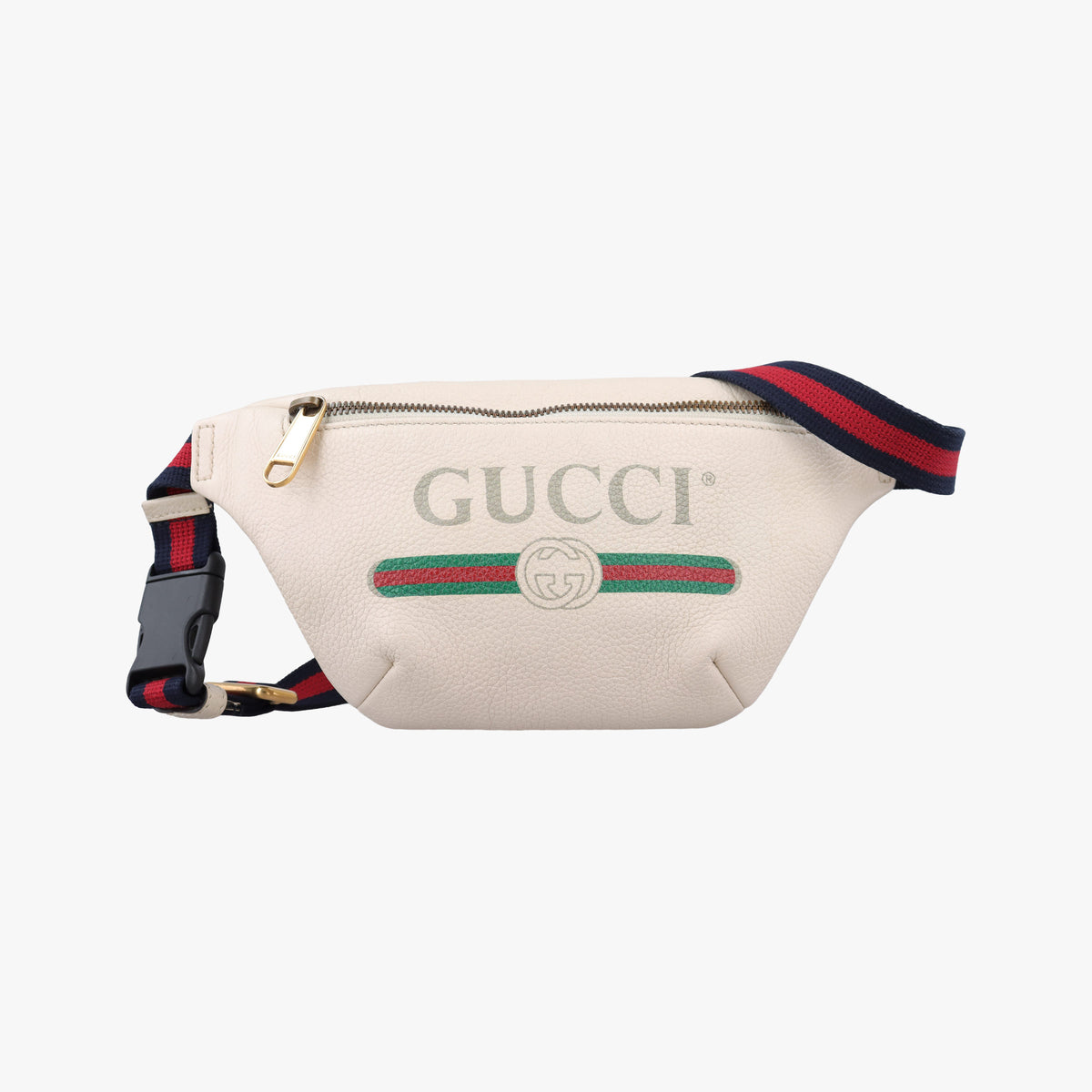 Pre-owned Gucci Print White Leather 527792 bum bag/waist bag | stylenewstar
