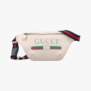 Pre-owned Gucci Print White Leather 527792 bum bag/waist bag | stylenewstar