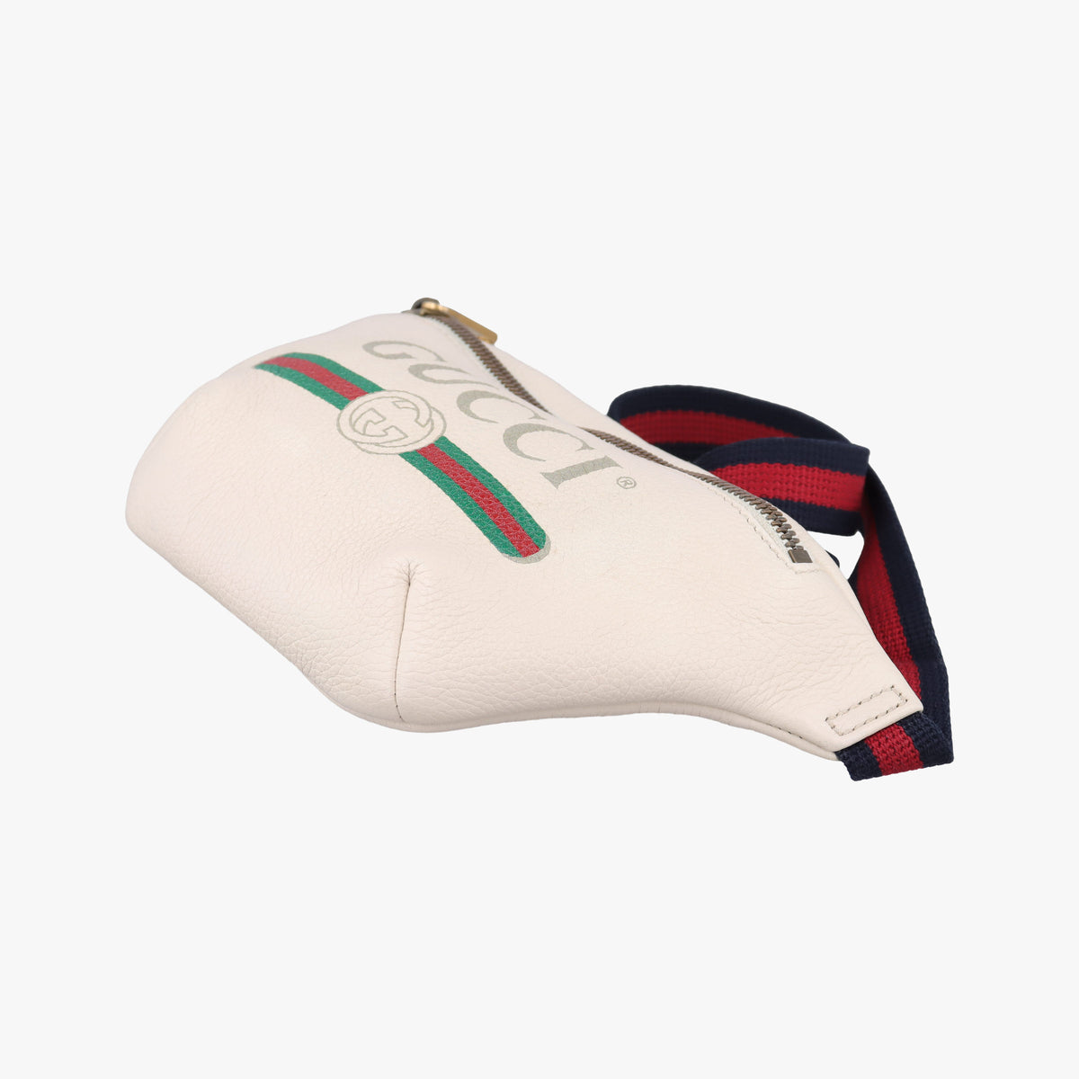 Pre-owned Gucci Print White Leather 527792 bum bag/waist bag | stylenewstar
