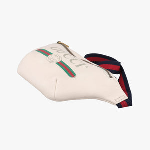 Pre-owned Gucci Print White Leather 527792 bum bag/waist bag | stylenewstar