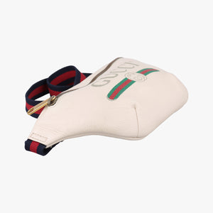 Pre-owned Gucci Print White Leather 527792 bum bag/waist bag | stylenewstar
