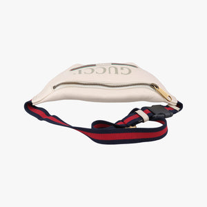 Pre-owned Gucci Print White Leather 527792 bum bag/waist bag | stylenewstar