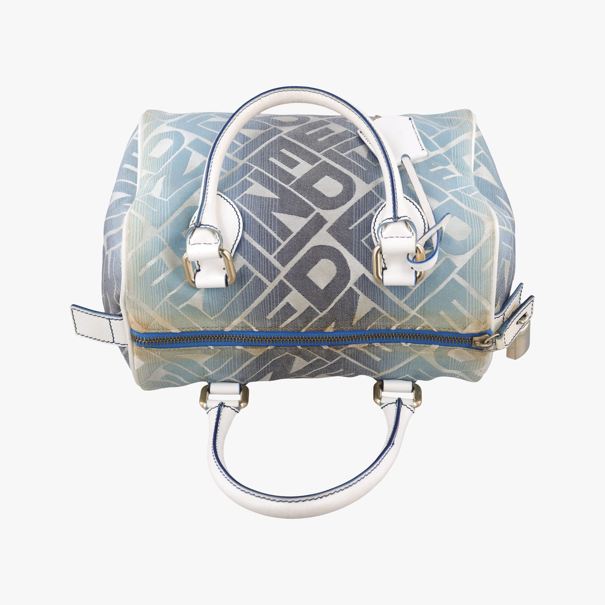Vintage Fendi Forever Gradient Print White×Blue Canvas × Leather 8BL068 handbag | stylenewstar