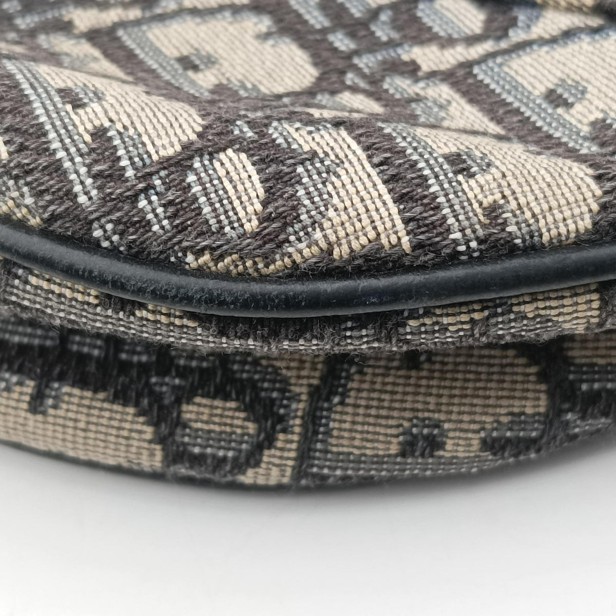 Vintage Christian Dior saddle Navy Jacquard×Leather  bum bag/waist bag | stylenewstar