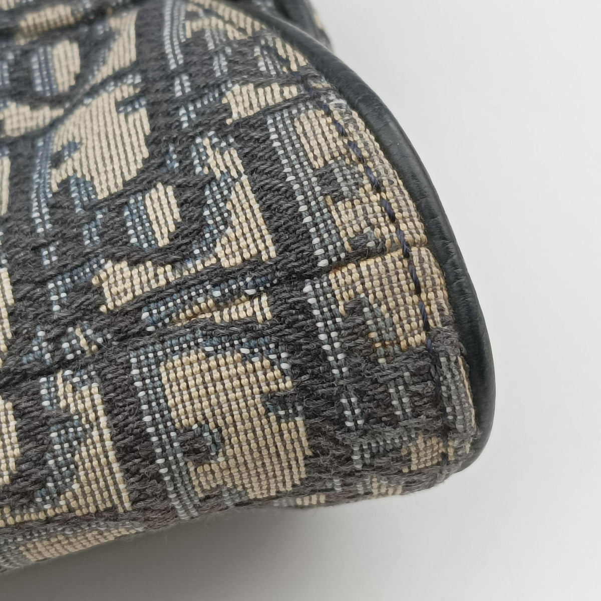 Vintage Christian Dior saddle Navy Jacquard×Leather  bum bag/waist bag | stylenewstar