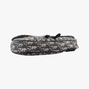 Vintage Christian Dior saddle Navy Jacquard×Leather  bum bag/waist bag | stylenewstar