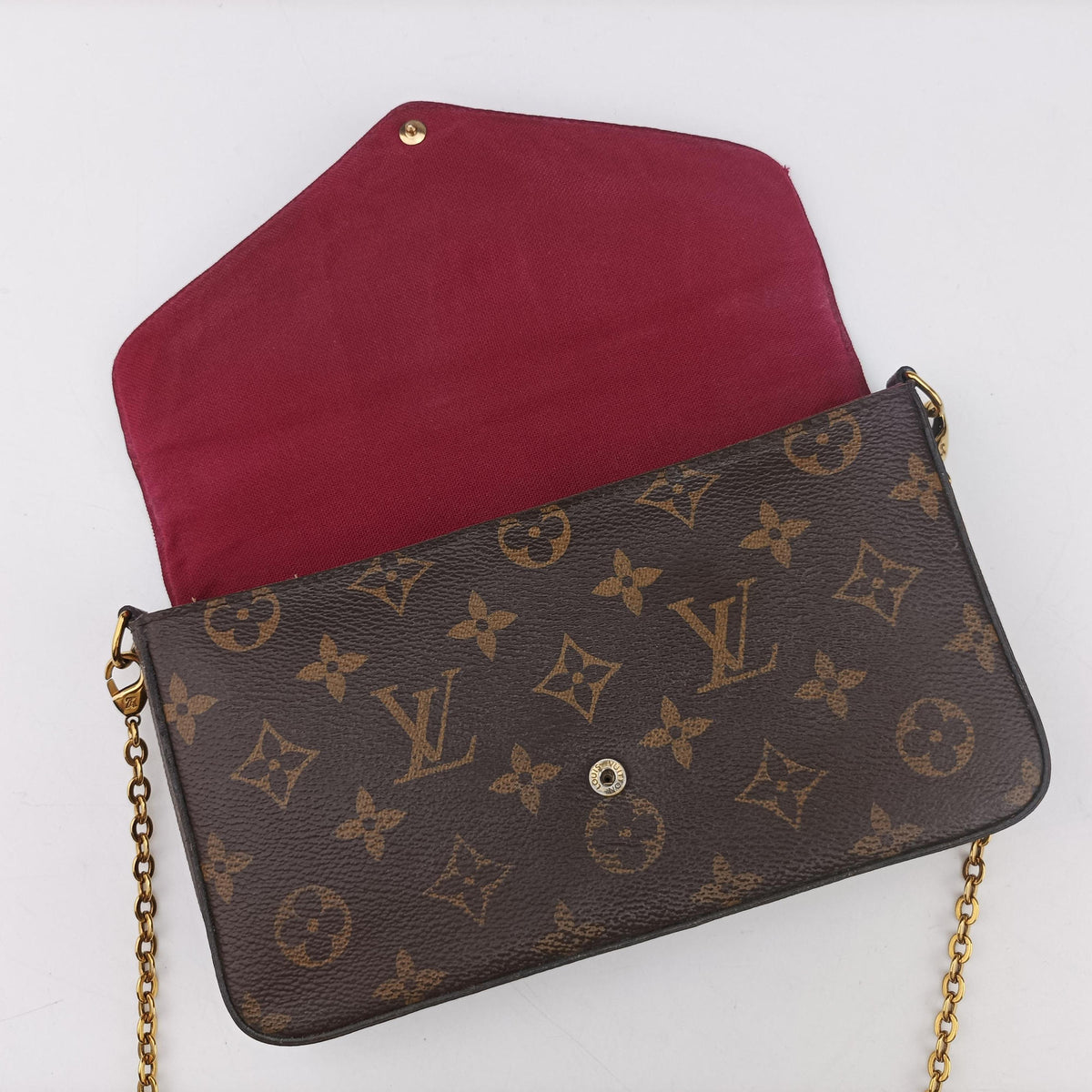 Pre-owned Louis Vuitton Pochette Felicie Brown Monogram Canvas M61276 shoulderbag | stylenewstar
