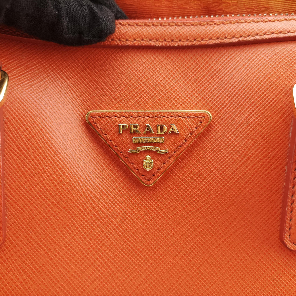 Secondhand Prada bowling Orange SAFFIANO Leather  shoulderbag | stylenewstar