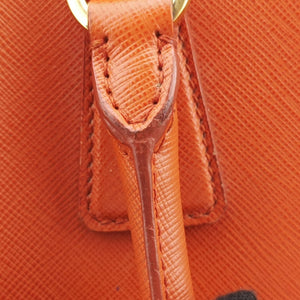 Secondhand Prada bowling Orange SAFFIANO Leather  shoulderbag | stylenewstar