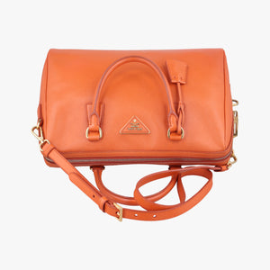 Secondhand Prada bowling Orange SAFFIANO Leather  shoulderbag | stylenewstar