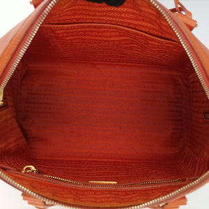 Secondhand Prada bowling Orange SAFFIANO Leather  shoulderbag | stylenewstar